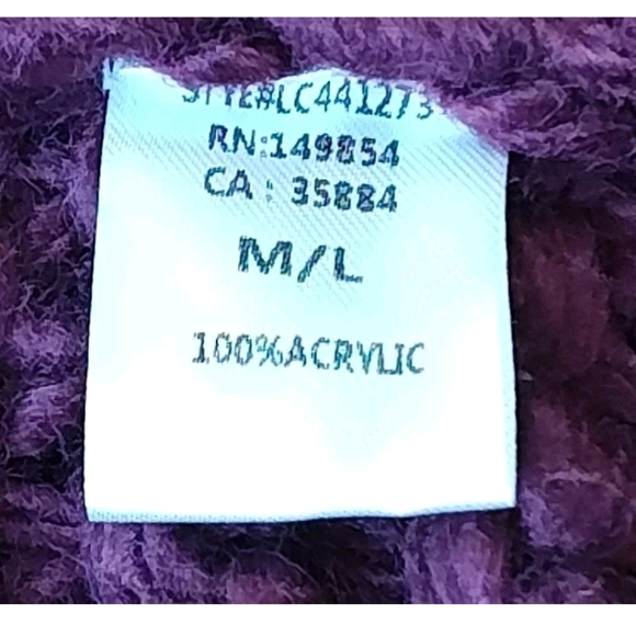Sage The Label Mina Cardigan Med Lg Burgundy Purple Bobble Fuzzy Cable Knit Nwt - Picture 10 of 12